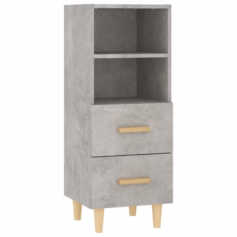 Credenza Grigio Cemento 34,5x34x90 cm in Legno Multistrato