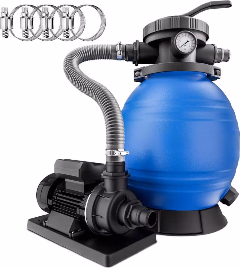 Sistema di filtraggio a sabbia per piscina AQUA 10 200 l/h, blu