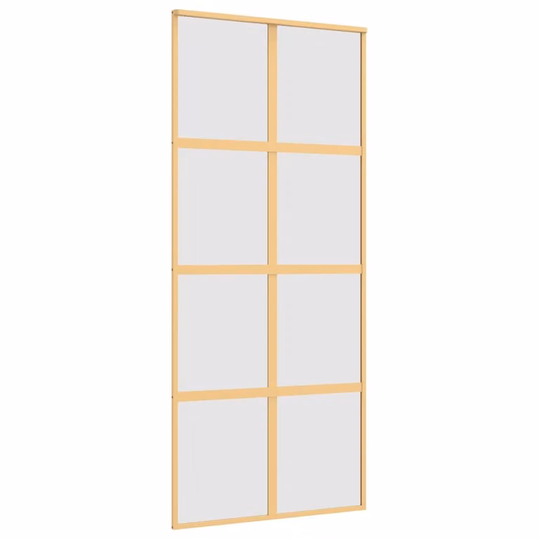 Porta Scorrevole Dorata 90x205 Vetro Smerigliato ESG Alluminio