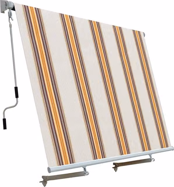 Tenda da Sole a Caduta con Bracci 245x245 cm Tessuto in Poliestere Riga Beige