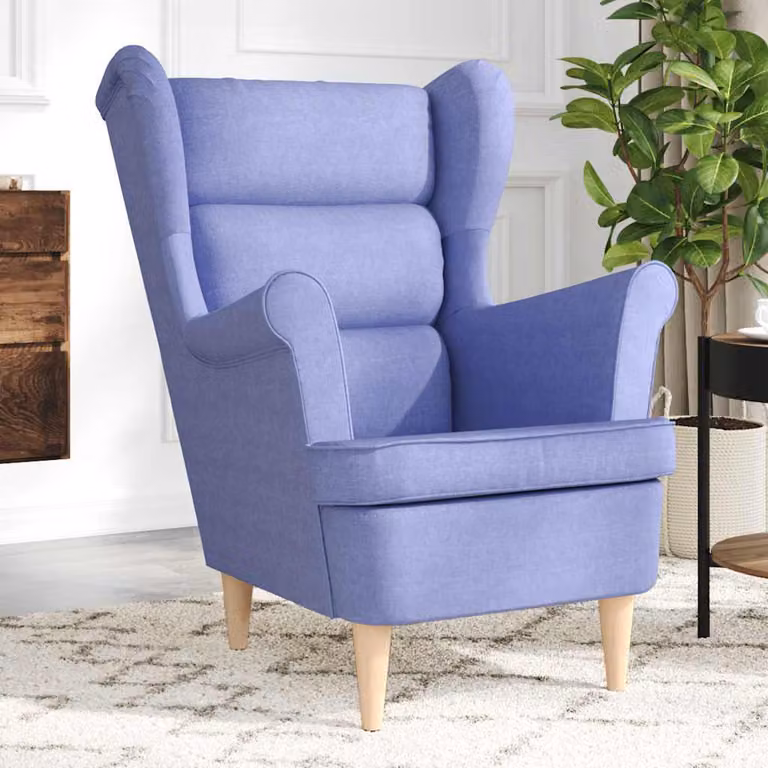Maison Exclusive - Poltrona in tessuto, colore blu jeans, dimensioni 74x84x100 cm
