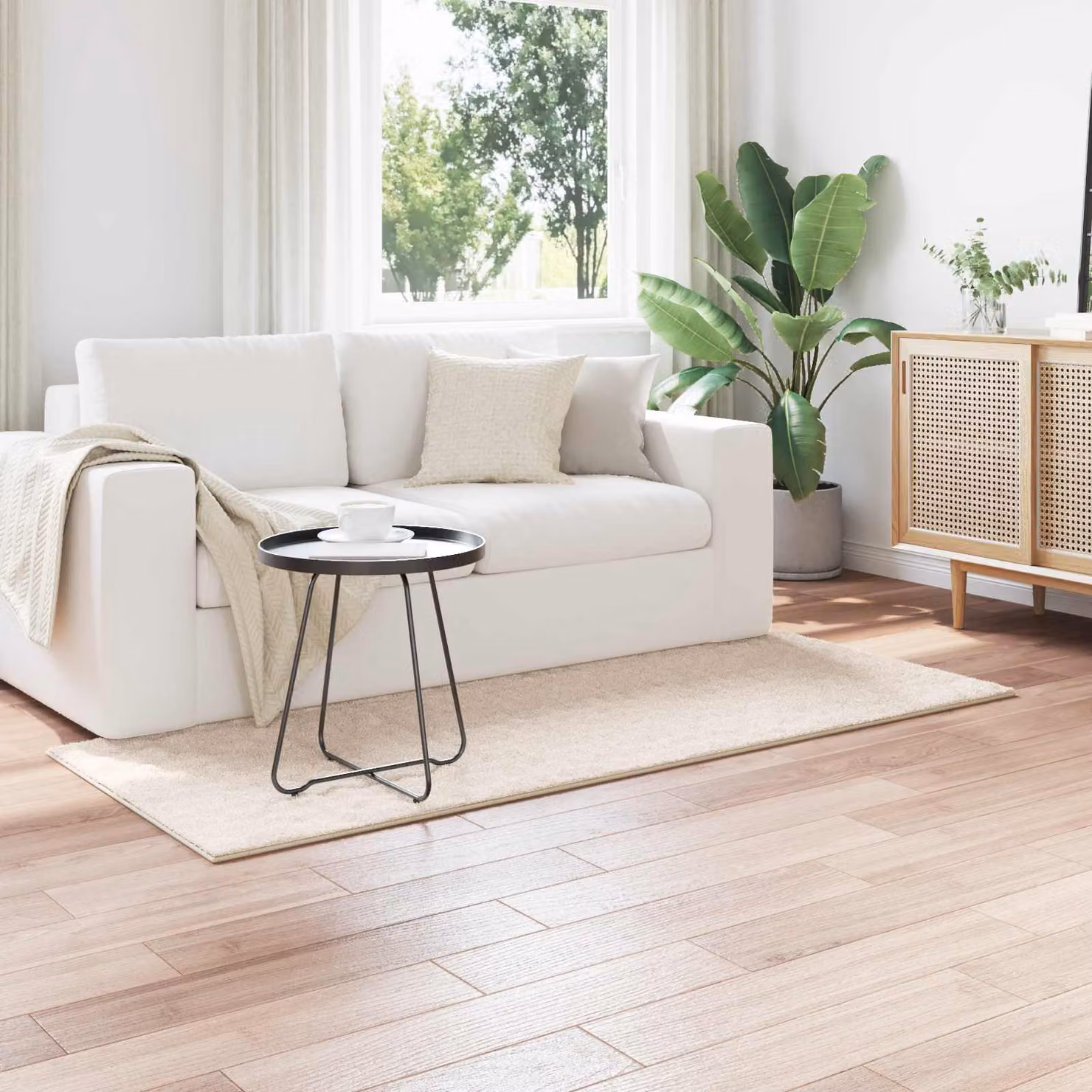 vidaXL Tappeto per area SIROLO Beige, rettangolare in poliestere, L: 150 cm, P: 80 cm