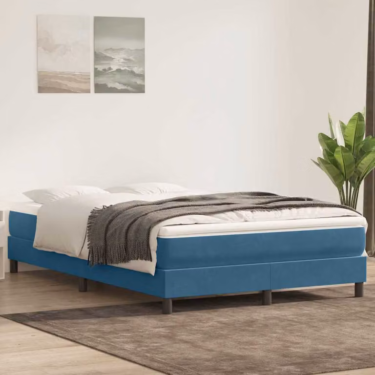 Maison Exclusive - Letto a Molle senza Materasso Blu Scuro 140x220 cm Velluto
