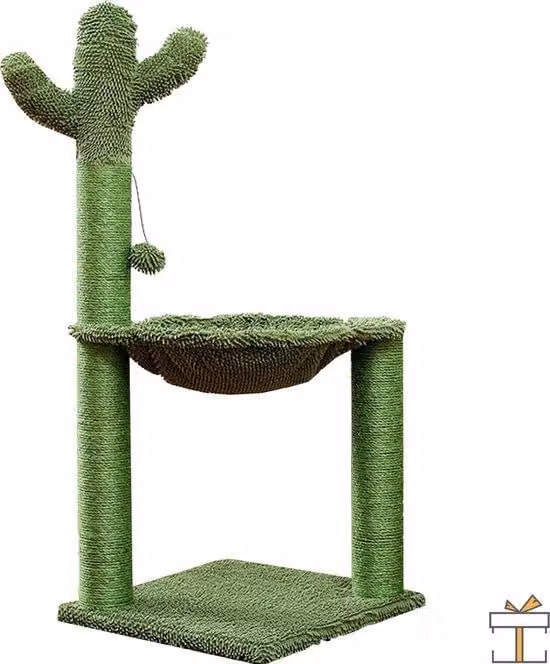 Happyment® Esclusivo tiragraffi a forma di cactus per gatti – Morbida amaca per gatti – Giocattolo per gatti – Adatto a gattini di piccola taglia – 93 cm