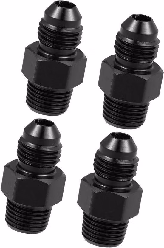 Set di adattatori per tubi flessibili per auto 1/8 pollici NPT AN3, 4 pezzi, universale, acciaio inossidabile.