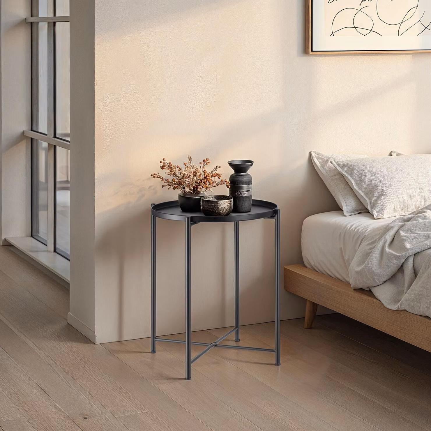 Tavolino Chester tectake nero L/P/H: 45,5 x 45,5 x 53 cm – 2