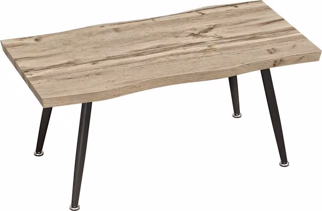Tavolino da caffè HOMCOM in stile nordico con piano in legno e struttura in acciaio, L 100 x P 50 x H 45 cm, Nero e Rovere