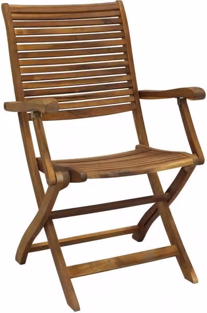 Sedia da giardino Riviera con braccioli in legno di acacia marrone GIORDANOSHOP L/P/H: 55 x 64 x 94 cm – 1