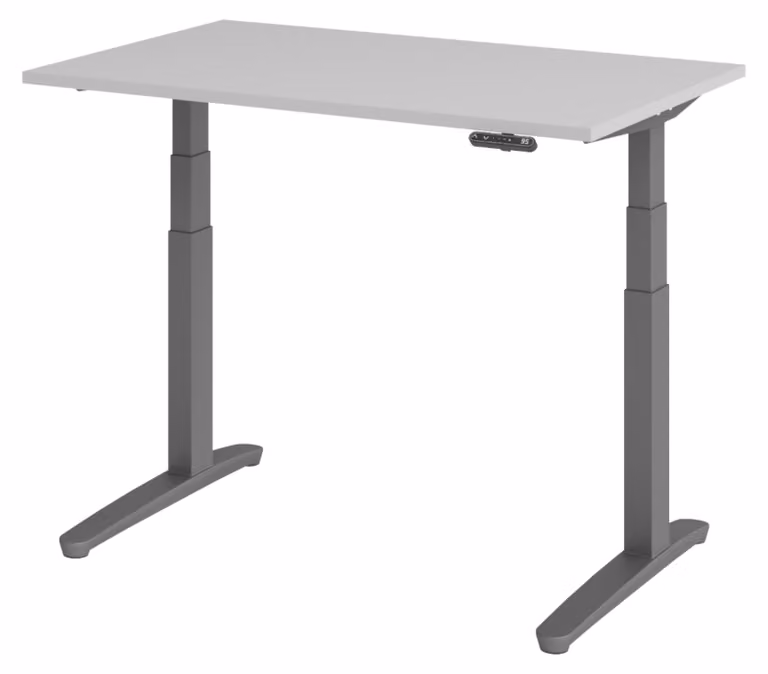 Scrivania elettrica bümö XBHM - Dimensioni: 120 x 80 cm, struttura: grafite, decorazione: grigio