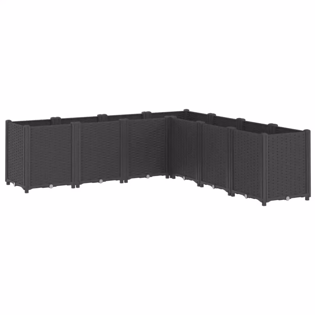 Fioriera da giardino Videx nera in plastica L/P/H: 160 x 160 x 53 cm – 2