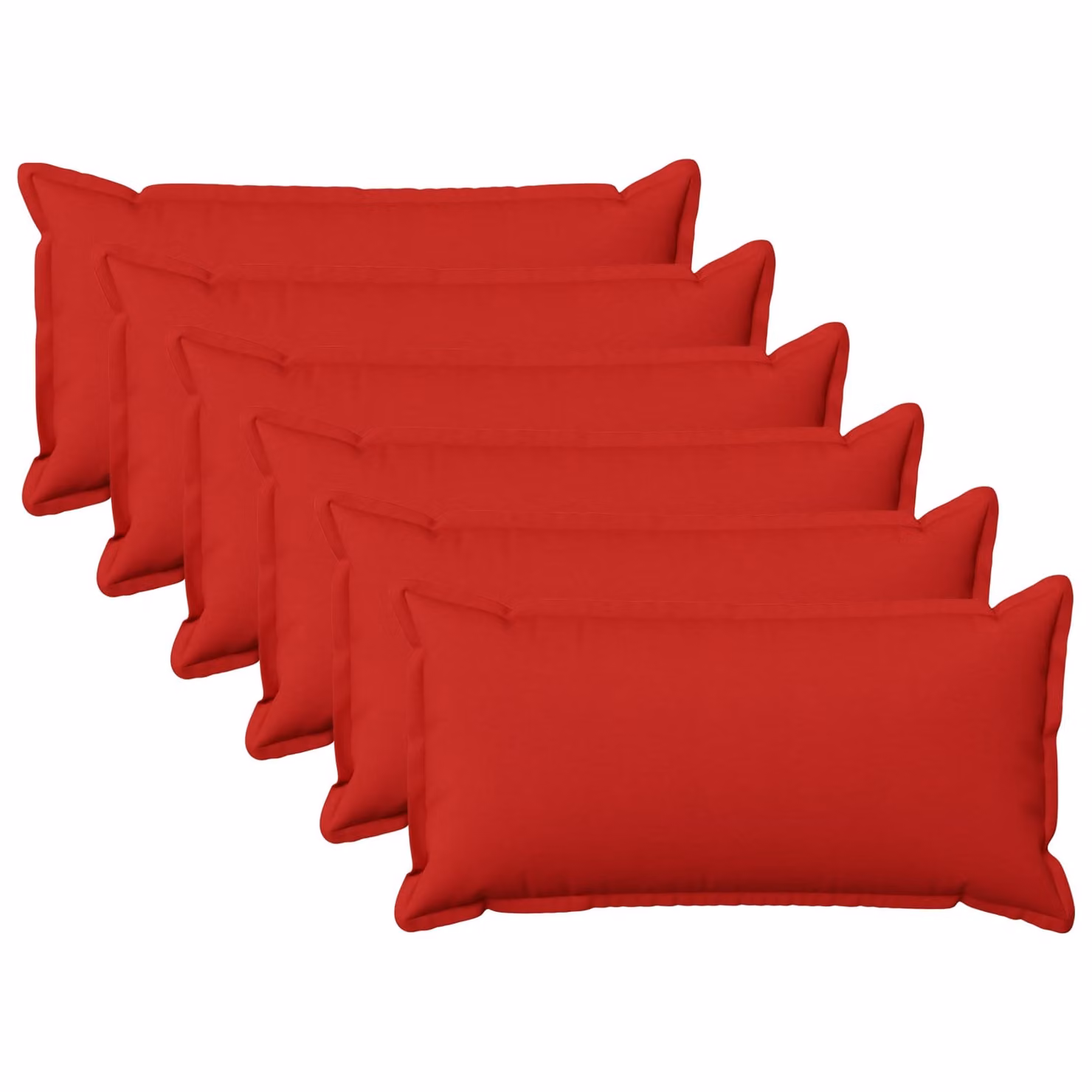 Set di 6 federe vidaXL HOUTEN rosse in poliestere, L 80 x P 40 x H 40 cm