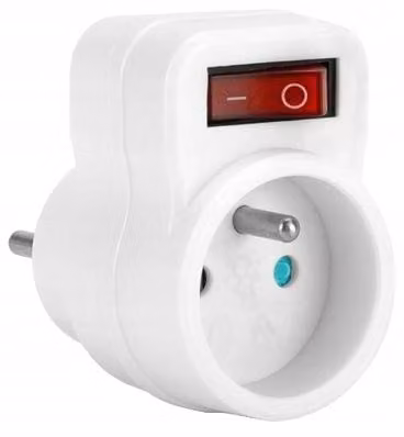 Distributore di prese con interruttore, 1 presa con/senza RC-10W