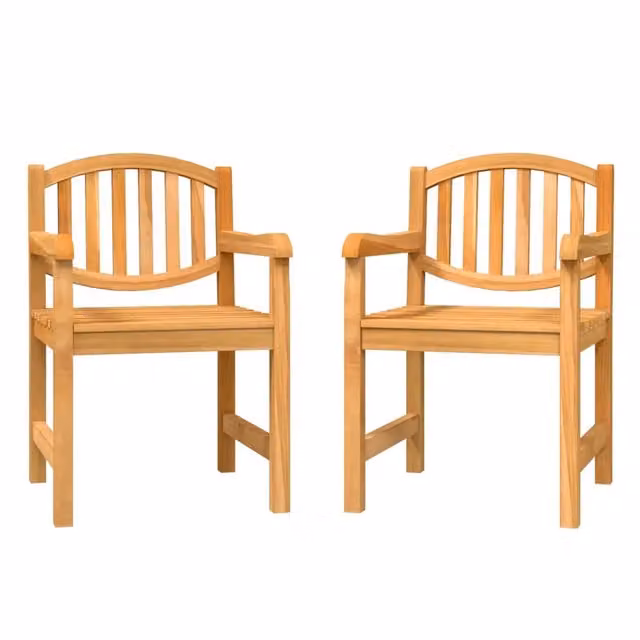 Sedie da Giardino 2 pz | Sedie da Esterno 58x59x88 cm in Legno Massello di Teak