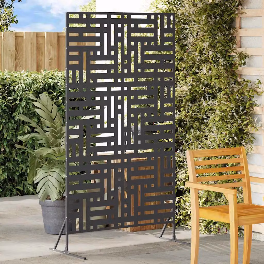 Paravent per Privacy vidaXL in Acciaio Nero, Semi-trasparente, L 100 x P 50 x H 180 cm