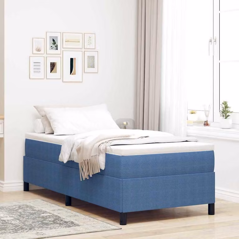 Maison Exclusive - Letto boxspring blu 90 x 190 cm in velluto a coste