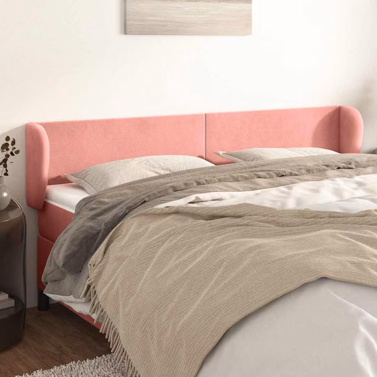 Testiera ad orecchio vidaXL in velluto rosa L: 183 cm, P: 23 cm, H: 78-88 cm