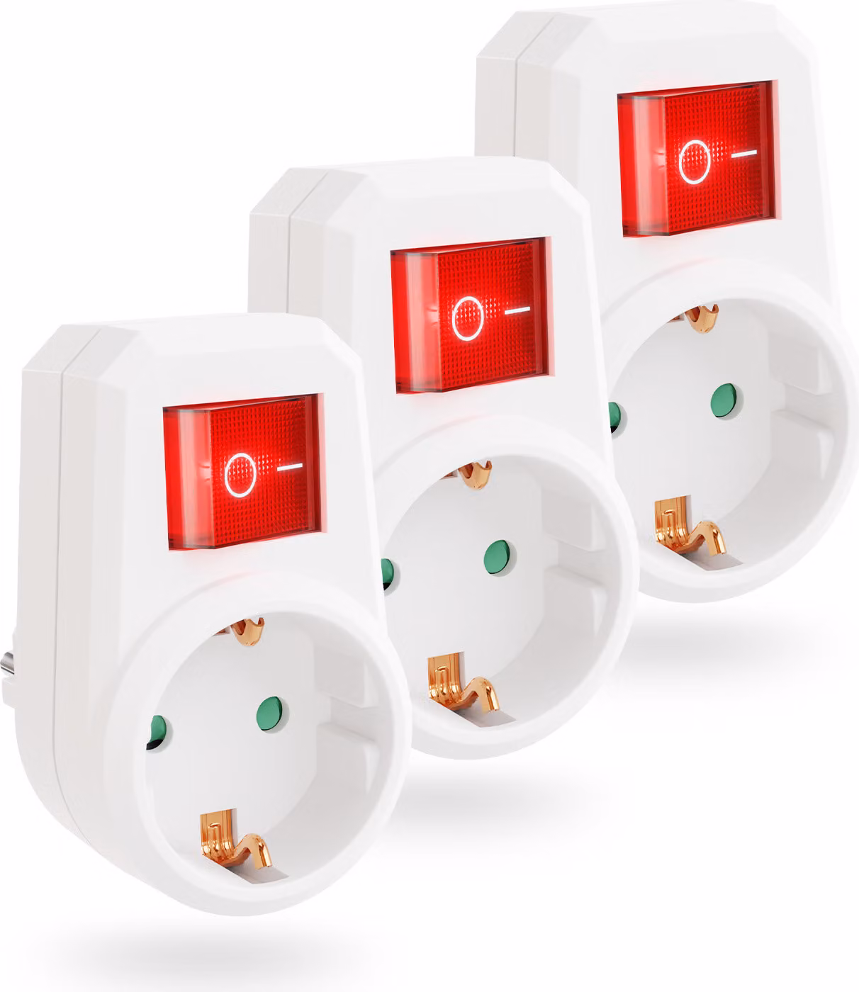 greate 3x presa commutabile con interruttore 1gang - Interruttore presa Schuko, spina adattatore con interruttore