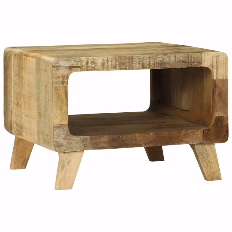vidaXL Tavolino da salotto moderno in legno di mango massello marrone L/P/H: 50 x 50 x 35 cm