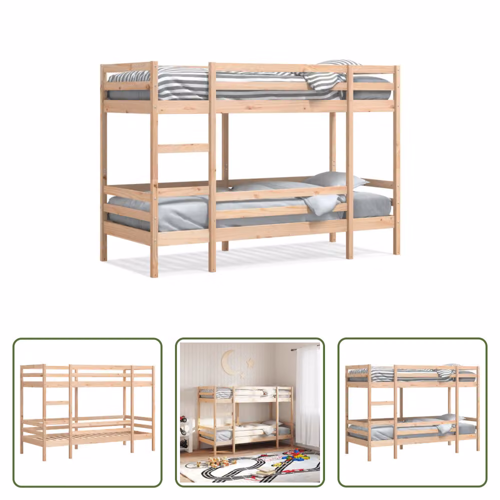 The Living Store Letto a castello 90x190 cm in legno di pino massiccio