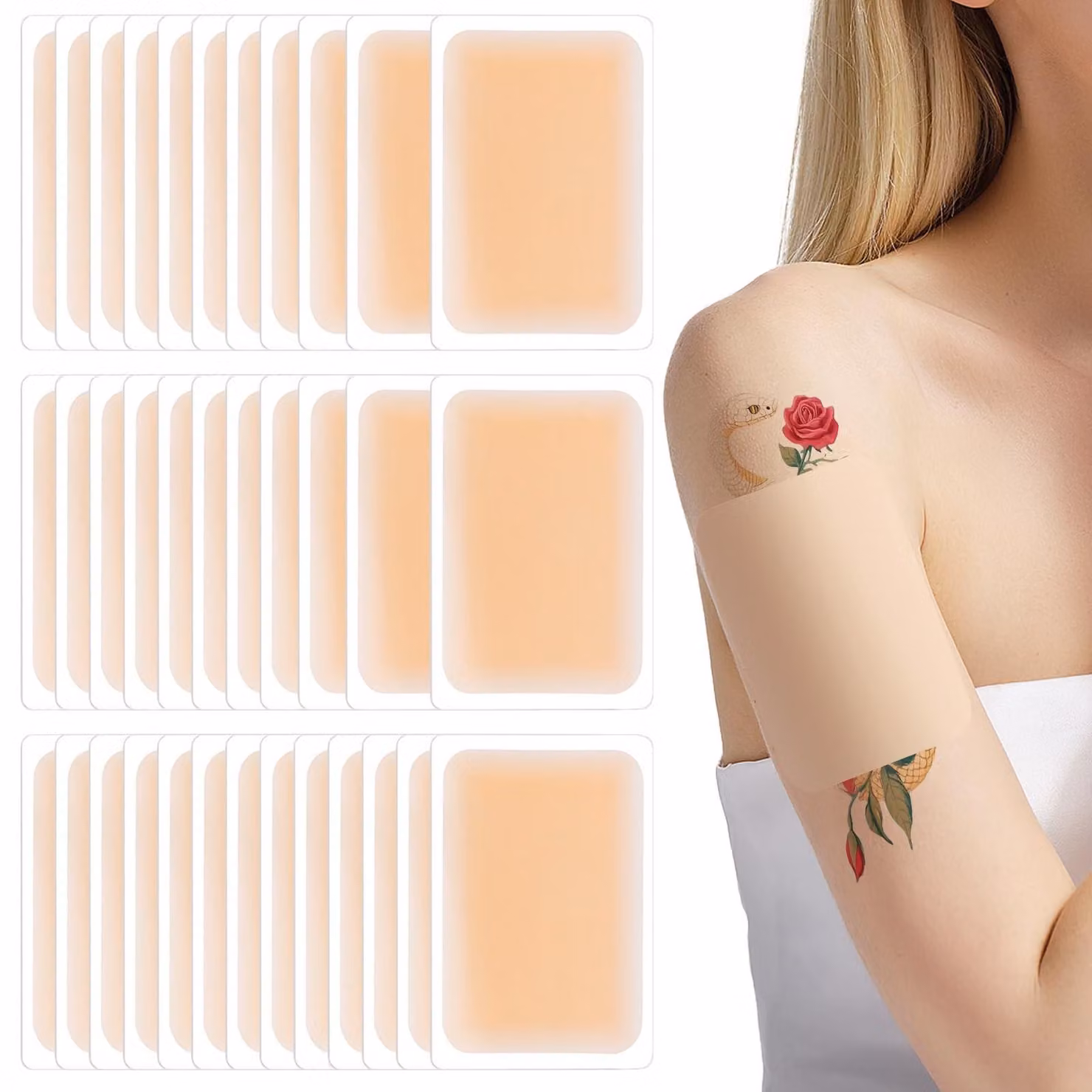 Elzusha - Set di 35 copri-tatuaggi impermeabili per una copertura discreta