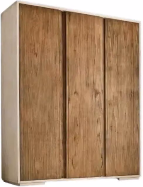 Armadio 3 porte in legno stile shabby chic bicolore bianco e marrone Mobili 2G L/P/H: 180 x 60 x 220 cm – 4