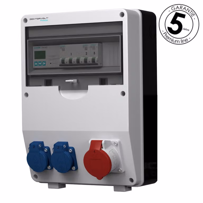 Quadro di distribuzione di potenza pTD-S 16A 2x230V 3P contatore SIEMENS e MENNEKES Doktorvolt 4777