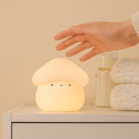Lampada in silicone a forma di pianta, ricarica USB, lampada da comodino con timer, ideale per l'allattamento.