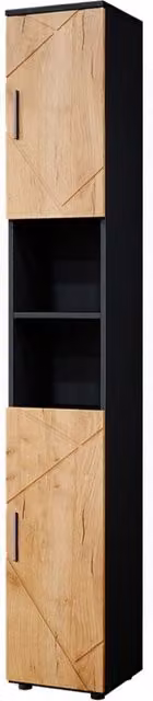 Mobile bagno alto Irma Vicco Rovere dorato e Antracite L/P/H: 30 x 24 x 192 cm