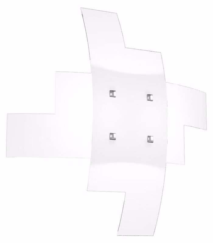 Plafoniera Moderna Tetris Metallo Bianco Vetro 4 Luci E27B55Cm