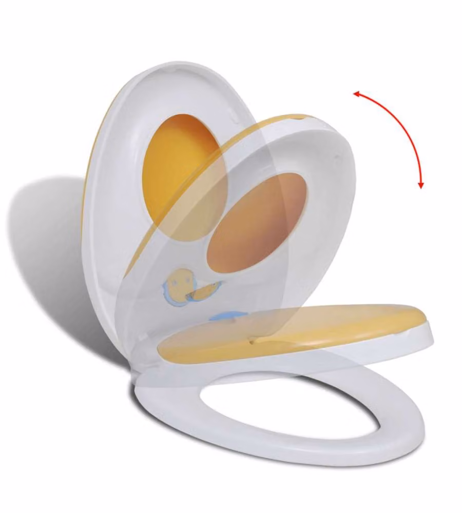 Copriwater Ammortizzato Bianco e Giallo per Adulti/Bambini