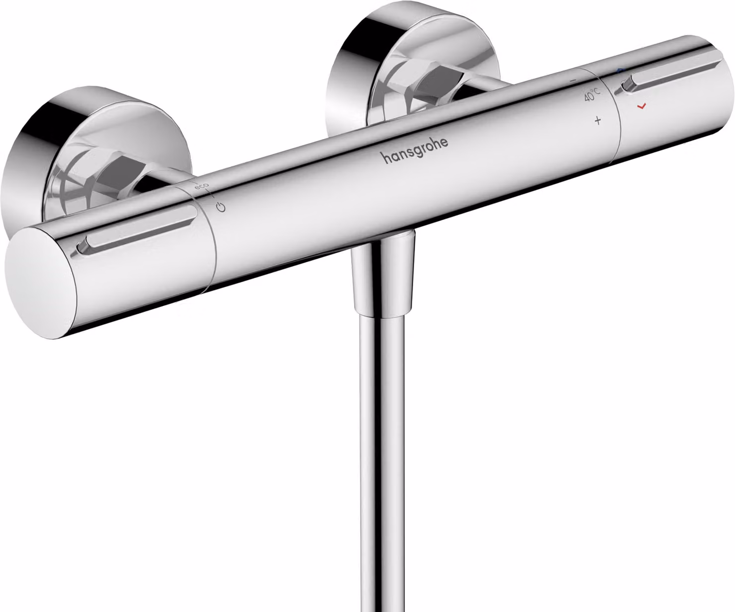 Termostato per doccia da montare a parete, con tecnologia EcoStop+, finitura cromata, 1 funzione