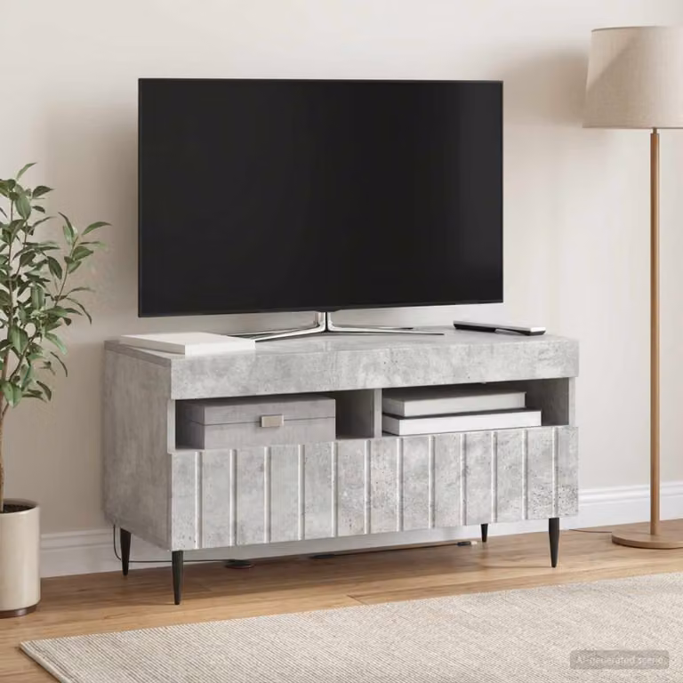 Mobile TV LED vidaXL ZWOLLE Grigio con illuminazione integrata e ruote L/P/H: 81 x 35 x 43 cm