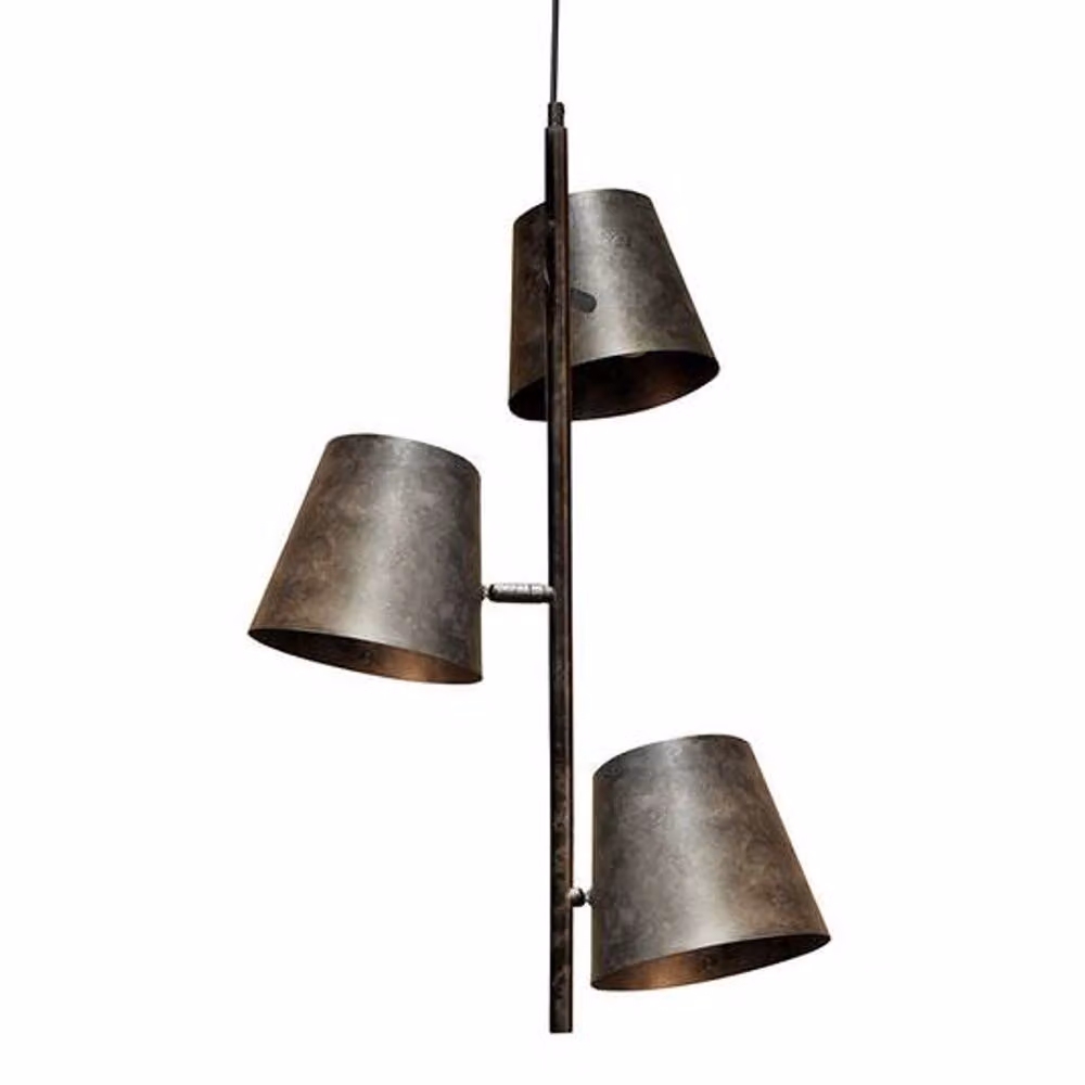 Lampada a sospensione Colt 3 luci grigio retrò