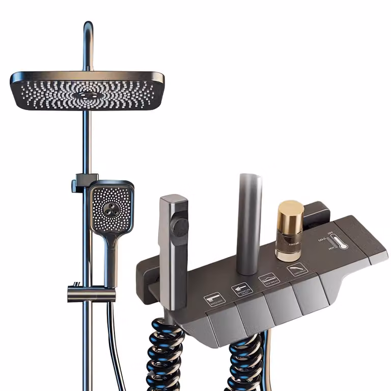 Doccia a soffitto con miscelatore e doccetta manuale a 3 getti - Sistema doccia