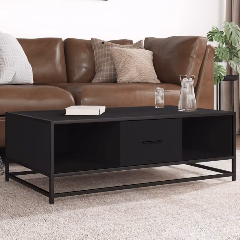 Maison Exclusive - Tavolino nero 100x57x35 cm Materiale ligneo e metallo