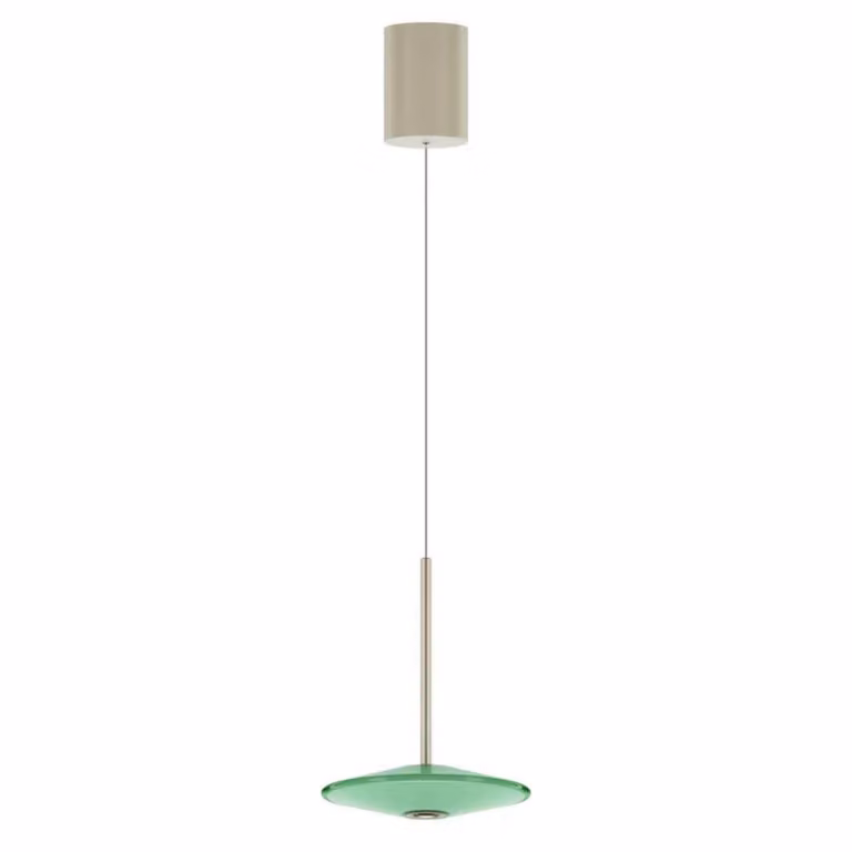 LOOM DESIGN lampada LED a sospensione Solene, verde, vetro, Ø 20, dimmerabile, Verde, Soggiorno / Sala da pranzo, Vetro, Moderno