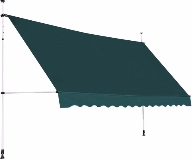 Tenda da sole estensibile in alluminio e poliestere verde con manovella L: 400 cm, P: 200-300 cm