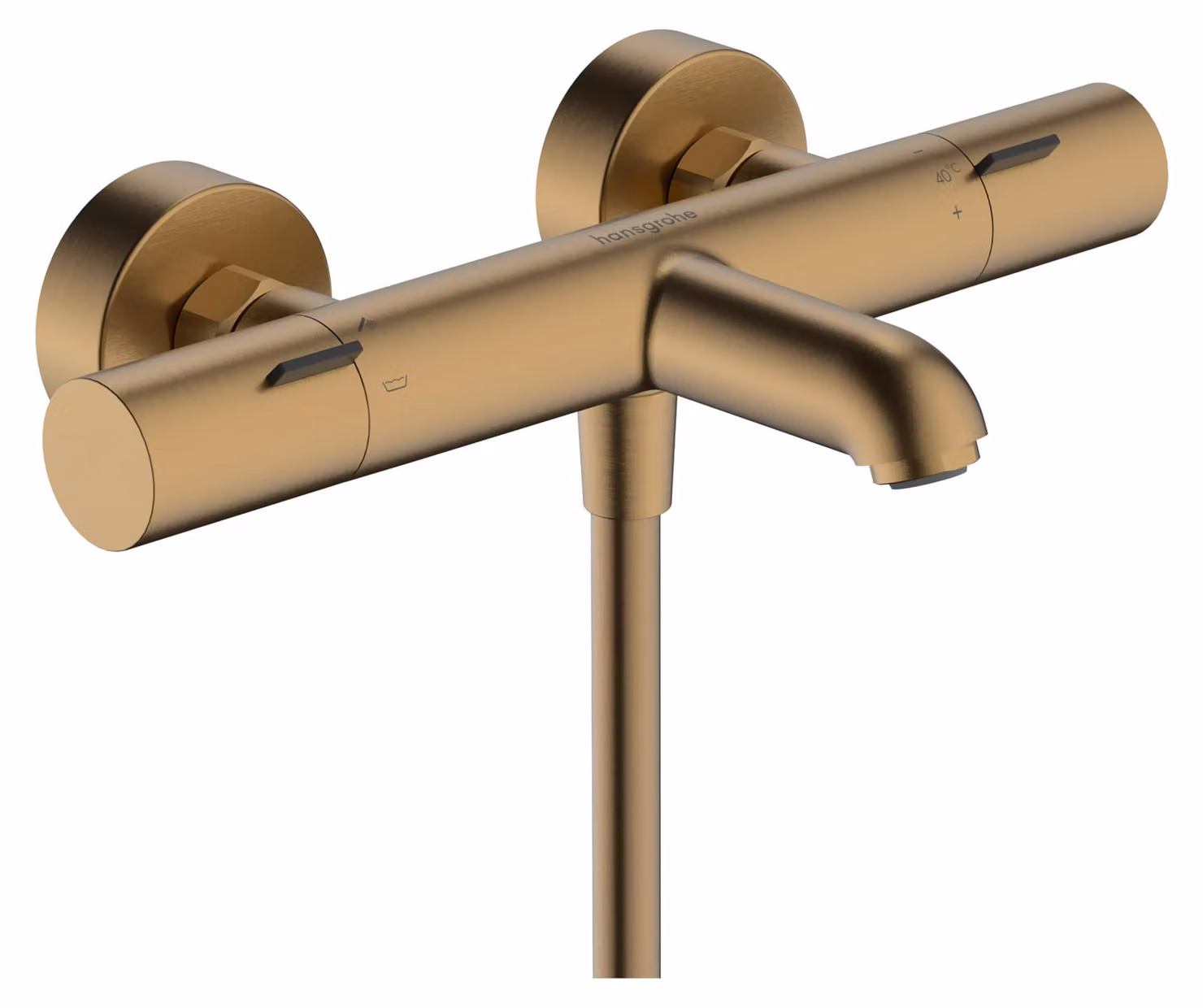 Termostato da parete, finitura bronzo spazzolato, portata 20 l/min, sistema di sicurezza SafetyStop