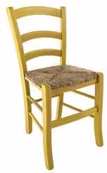 Sedia Venezia Klana Italia in tessuto giallo con struttura in legno laccato