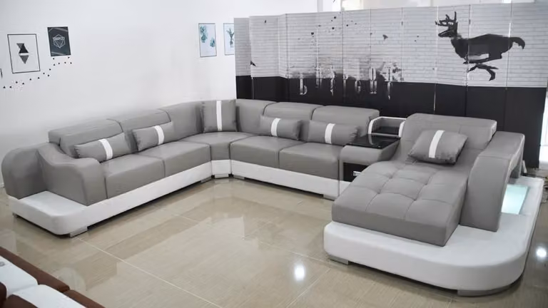 Ledersofa Sofa Modernes Leder Design Ecksofa Couch Polster Wohnlandschaft