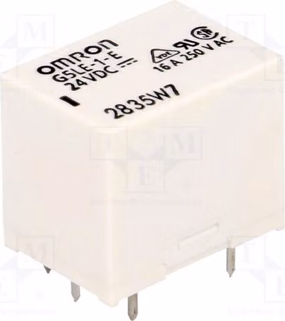 1 relè: bobina elettromagnetica, 24VDC, 16A/250VAC. Mini G5LE-1-E, 24VDC