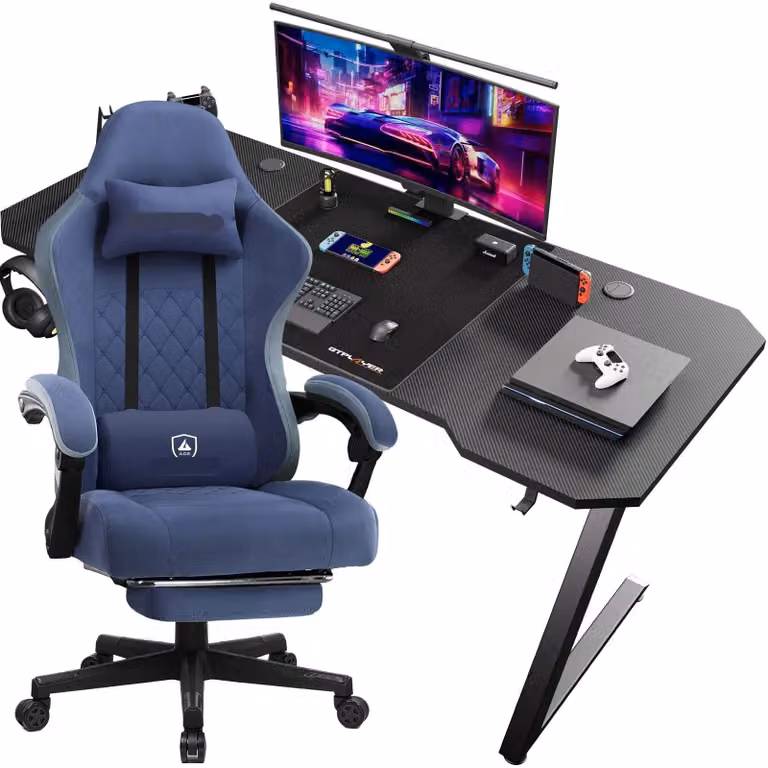 Ufficio giochi – Scrivania per videogiochi – Scrivania da gioco – Tavolo per computer – Scrivania ad angolo – Design ergonomico