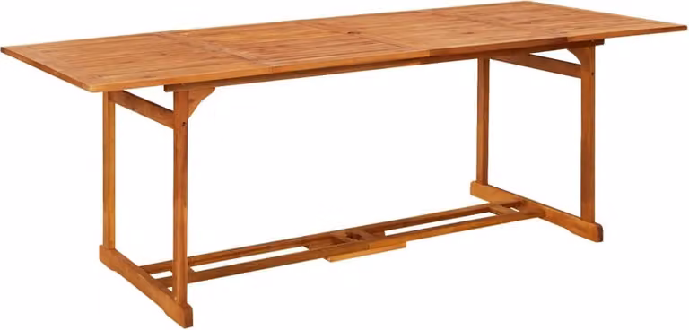 The Living Store Tavolo da pranzo da giardino 220x90x75 cm in legno massiccio di acacia