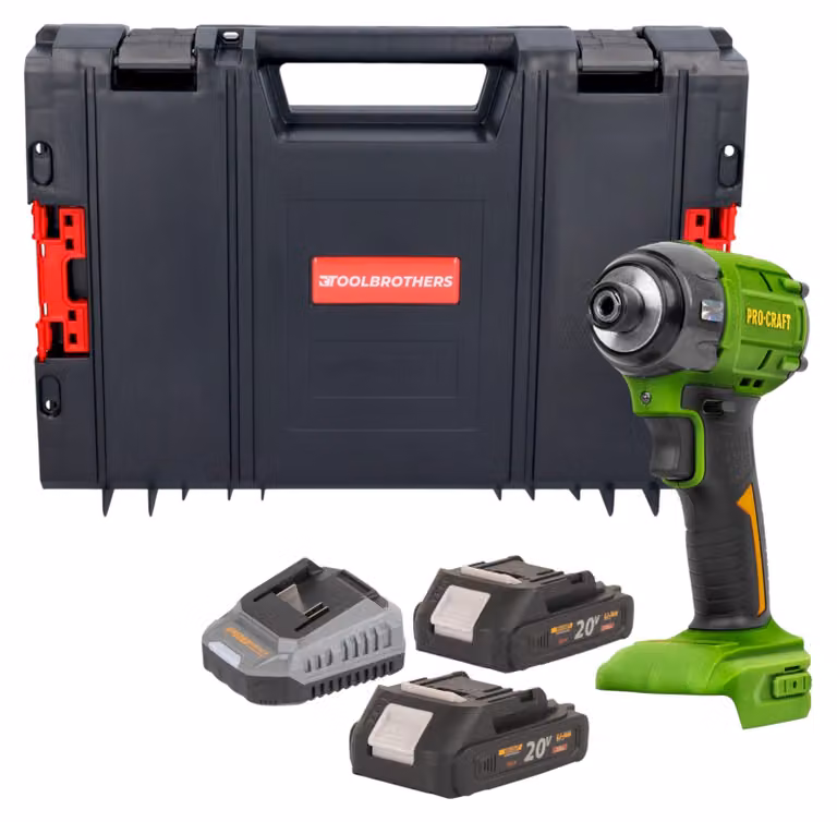 Avvitatore a impatto a batteria Procraft PS22bb 20 V 230 Nm 1/2" Brushless + 2x batteria 2,0 Ah + caricabatteria + valigetta portautensili RHINO