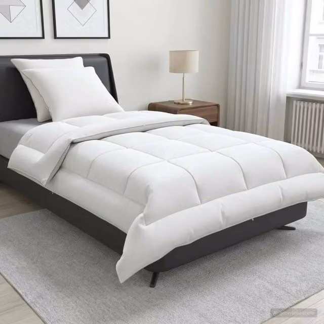 Set di piumone e cuscini 3 pz vidaXL in lana e cotone bianco per estate L/P/H: 140 x 220 cm