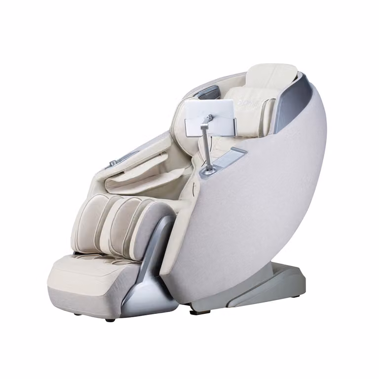 Home Deluxe Poltrona massaggiante ALVINA con rivestimento in tessuto pregiato grigio 157 x 76,7 x 116 cm | Tecnologia di massaggio 4D, 24 programmi di massaggio, funzione calore