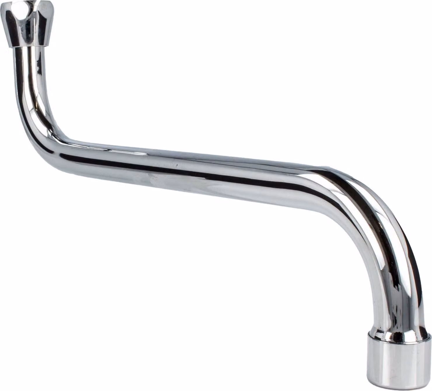 bocca tecuro S per rubinetti a parete 3/4 di pollice a tenuta piatta, lunghezza 400 mm, ottone cromato