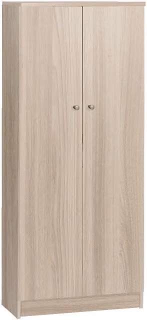 Armadio Multiuso Iperbriko SARMOG con Ante a Battente e Ripiani Interni, Finitura Olmo Chiaro Beige Opaco, H147 x L62 x P34 cm