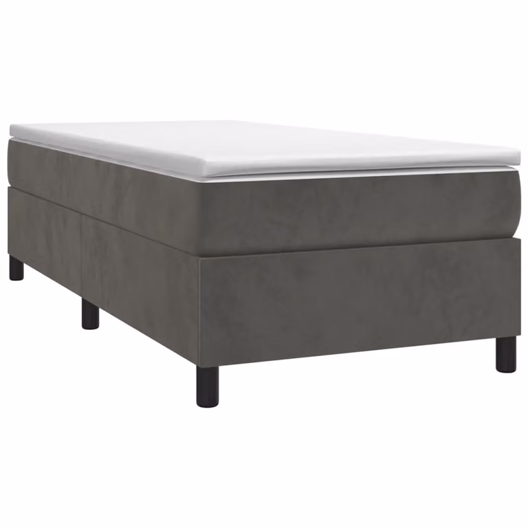 Struttura Letto a Rete a Molle Grigio Scuro 80x200 cm Velluto