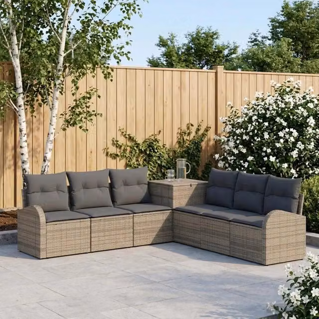Set di divani 7 pz Grigio e Grigio Scuro 124 x 62 x 69 cm 3448704